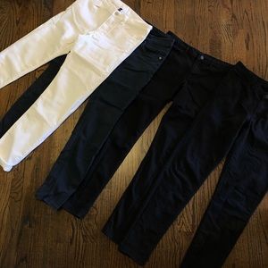 H&M skinny pants size 12. 2 black, 1 navy & white